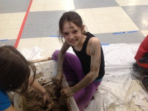 This was clearly an activity that made for dirty hands and arms.  One student commented to me that she was glad we had done this at the end of the day, so she could go home and immediatley take a shower!