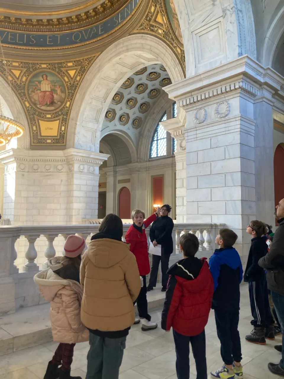 Students visiting a historic landmark to explore geography and culture