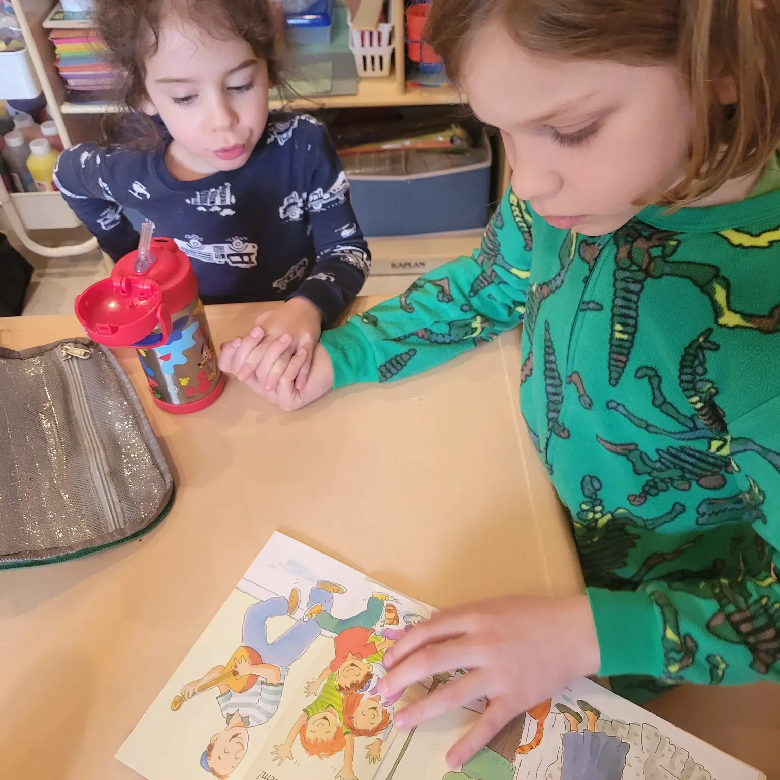 Fifth graders preparing to mentor younger students